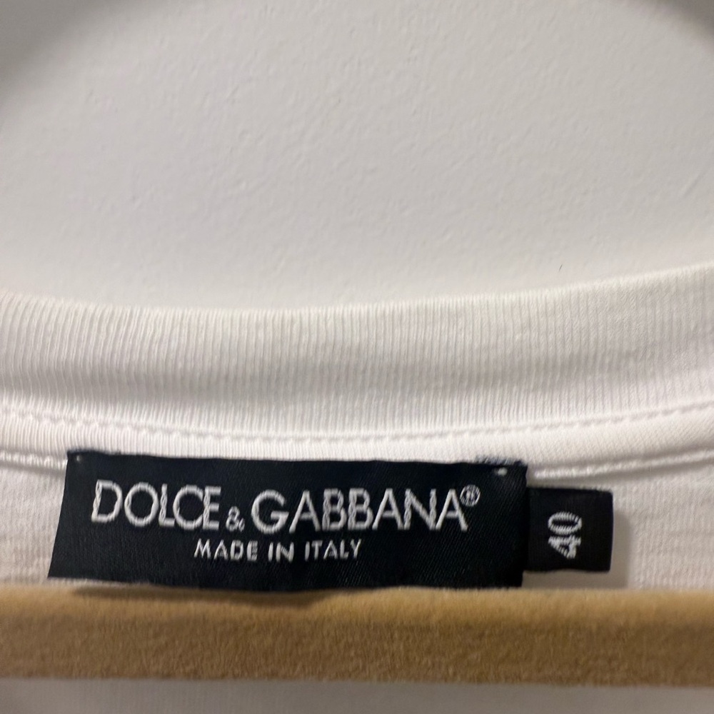 Dolce & Gabbana White V-Neck Crop Top - Picture 3 of 3